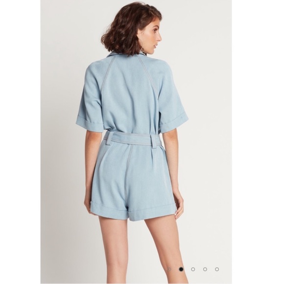 Choosy Minh Romper denim jumpsuit size extra large chambray soft denim cloth - Picture 3 of 10